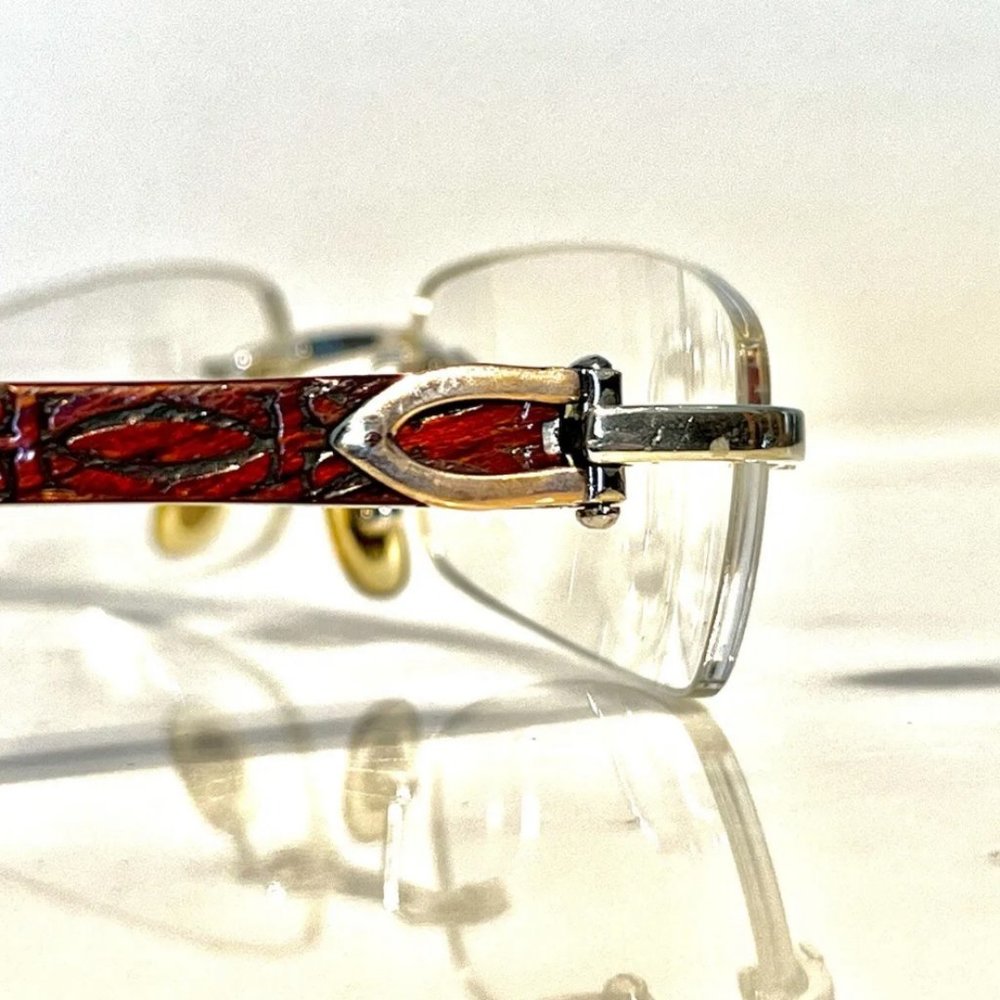 Cartier Logos Wood Platinum Vintage Frames Sunglasses… Gem